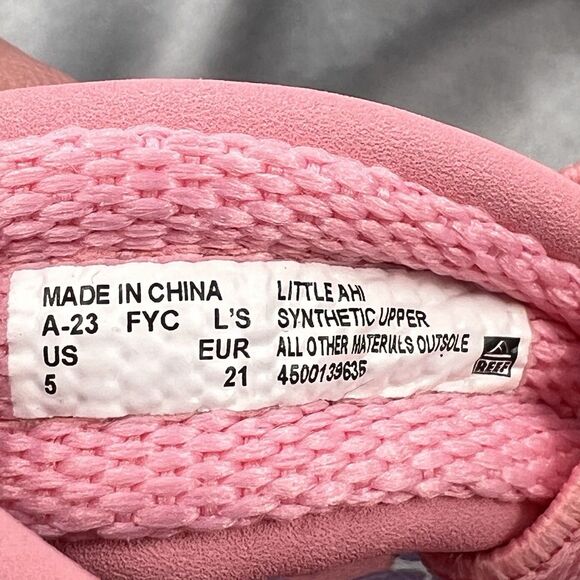 REEF Lil Ahi Toddler's 5 Slingback Sandals Pink Cheetah Summer Flip Flops Beach - Picture 11 of 14